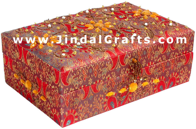 Hand Embroider Beaded Jari Zari Decorative Jewelry Box
