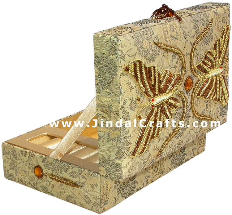 Hand Embroider Beaded Jari Zari Decorative Jewelry Box