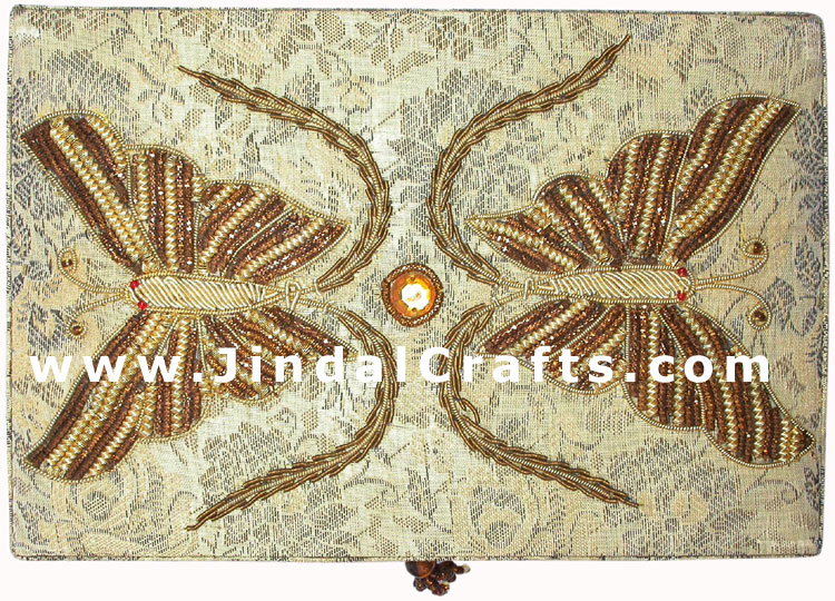 Hand Embroider Beaded Jari Zari Decorative Jewelry Box