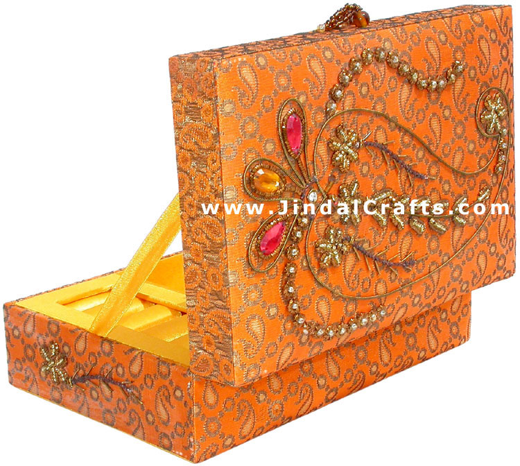 Hand Embroider Beaded Jari Zari Decorative Jewelry Box