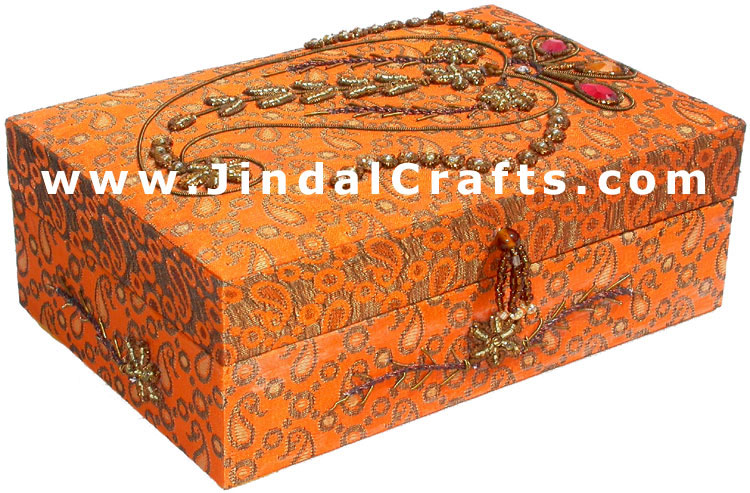 Hand Embroider Beaded Jari Zari Decorative Jewelry Box