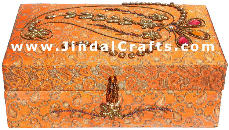 Hand Embroider Beaded Jari Zari Decorative Jewelry Box