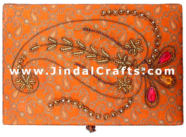 Hand Embroider Beaded Jari Zari Decorative Jewelry Box