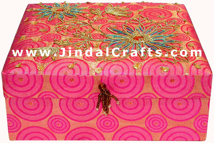 Hand Embroider Beaded Jari Zari Decorative Jewelry Box