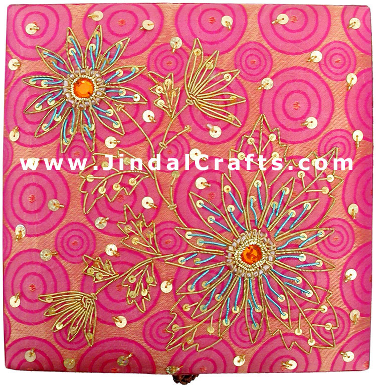 Hand Embroider Beaded Jari Zari Decorative Jewelry Box