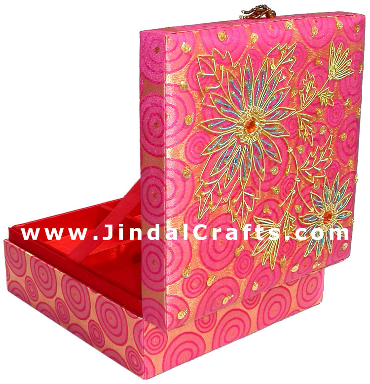 Hand Embroider Beaded Jari Zari Decorative Jewelry Box