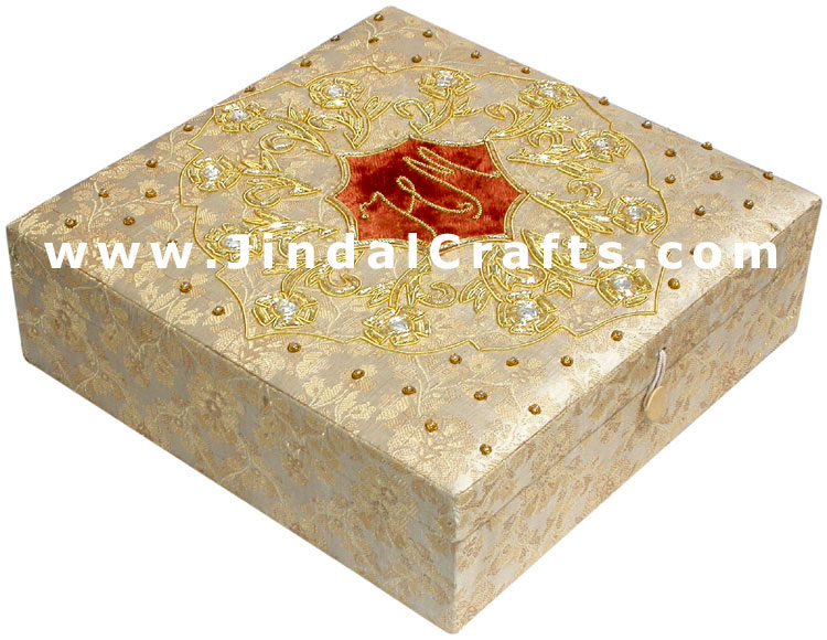 Hand Embroider Beaded Jari Zari Decorative Jewelry Box