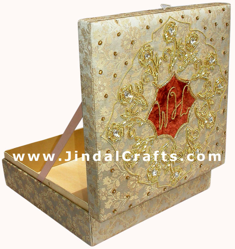 Hand Embroider Beaded Jari Zari Decorative Jewelry Box