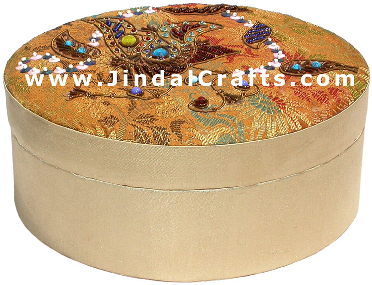 Hand Embroider Beaded Jari Zari Decorative Jewelry Box