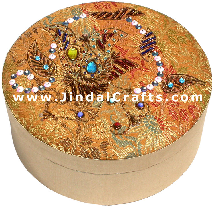Hand Embroider Beaded Jari Zari Decorative Jewelry Box