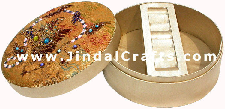 Hand Embroider Beaded Jari Zari Decorative Jewelry Box