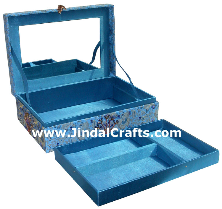 Hand Embroider Beaded Jari Zari Jewelry Box Decor India
