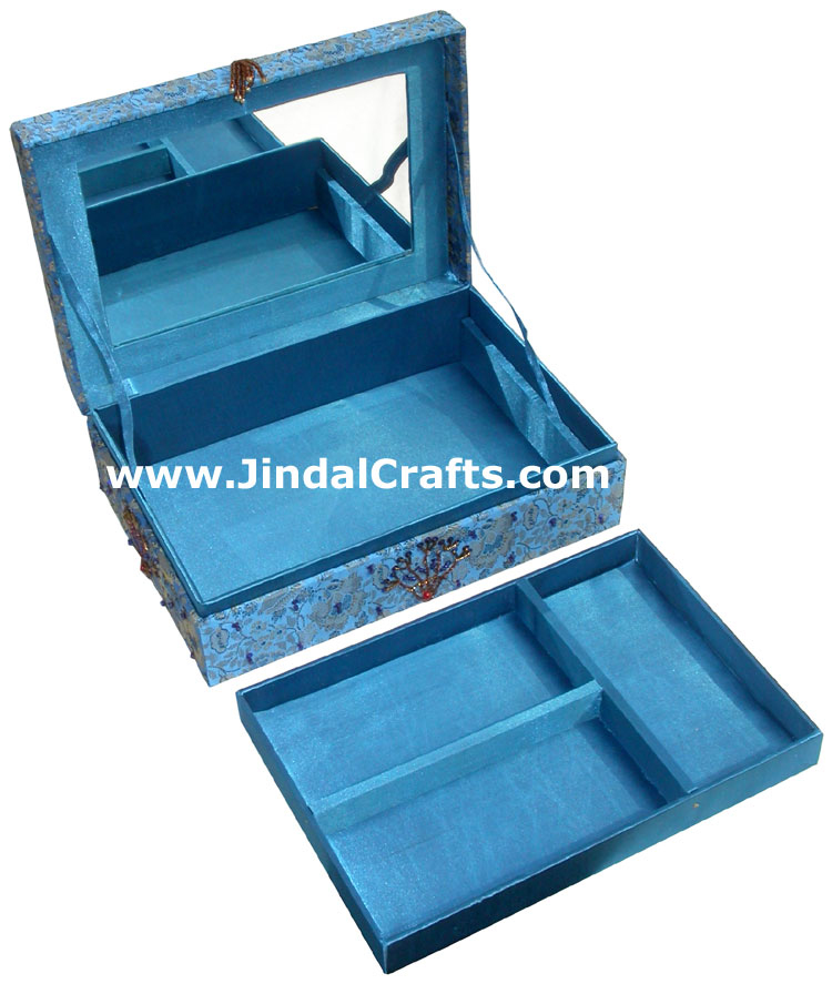 Hand Embroider Beaded Jari Zari Jewelry Box Decor India