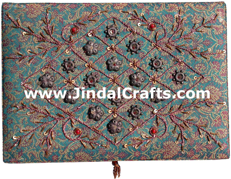 Hand Embroider Beaded Jari Zari Jewelry Box Decor India