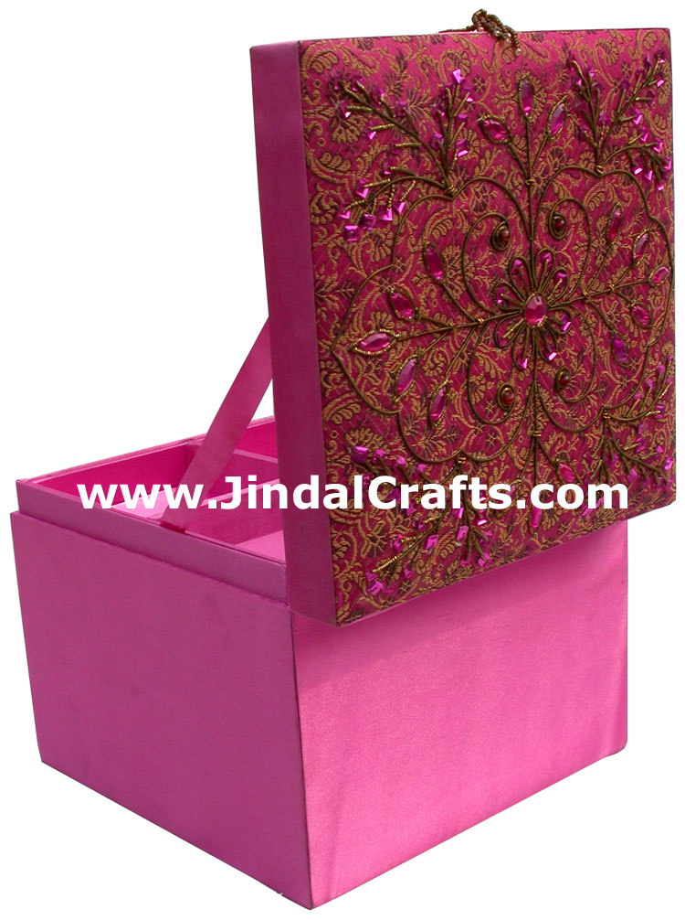 Hand Embroider Beaded Jari Zari Bangles Box India Arts