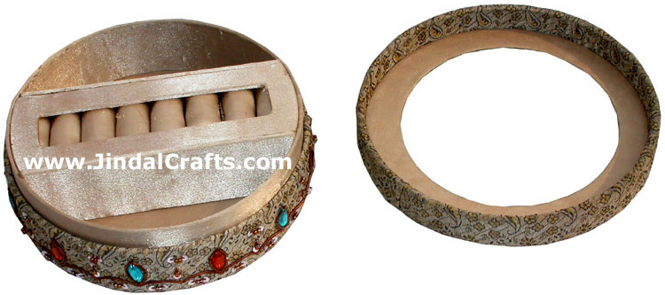 Hand Embroider Beaded Jari Zari Jewellery Box India Art