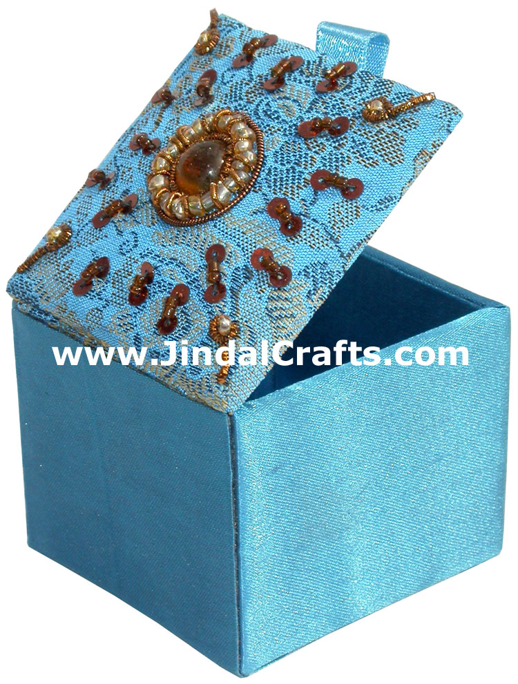 Hand Embroider Beaded Jari Zari Gift Box India Art