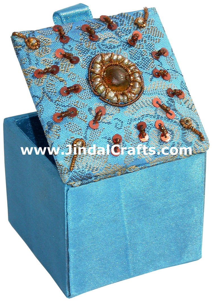 Hand Embroider Beaded Jari Zari Gift Box India Art