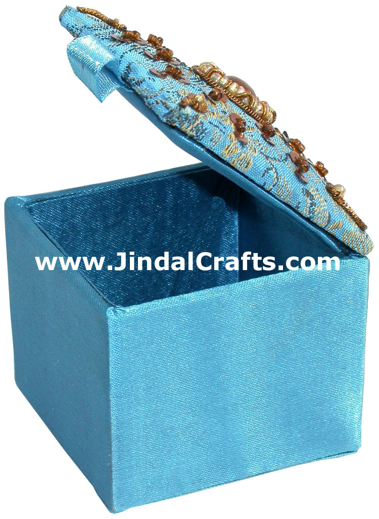 Hand Embroider Beaded Jari Zari Gift Box India Art