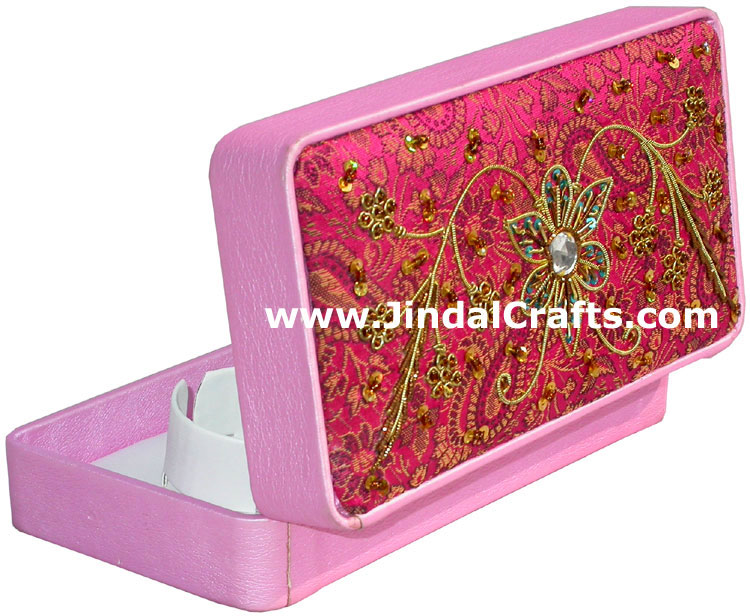 Hand Embroider Beaded Jari Zari Jewellery Box India Art