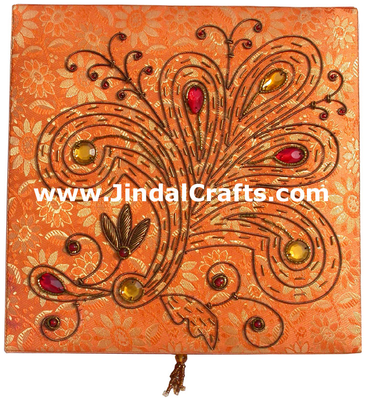 Hand Embroider Beaded Jari Zari Jewellery Box India Art