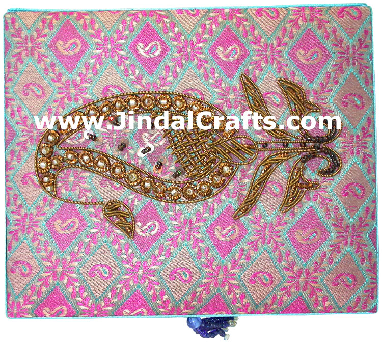 Hand Embroidered Designer Jewelry Box Handicraft Gifts