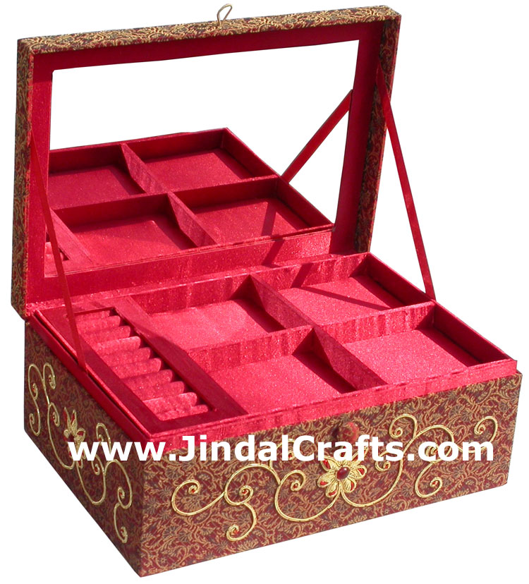 Hand Embroidered Designer Jewelry Box Handicraft Gift