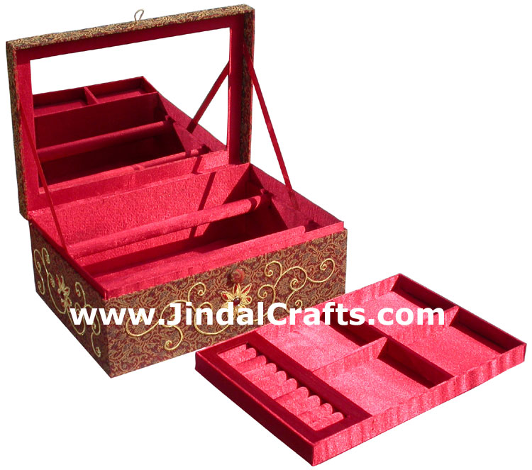 Hand Embroidered Designer Jewelry Box Handicraft Gift