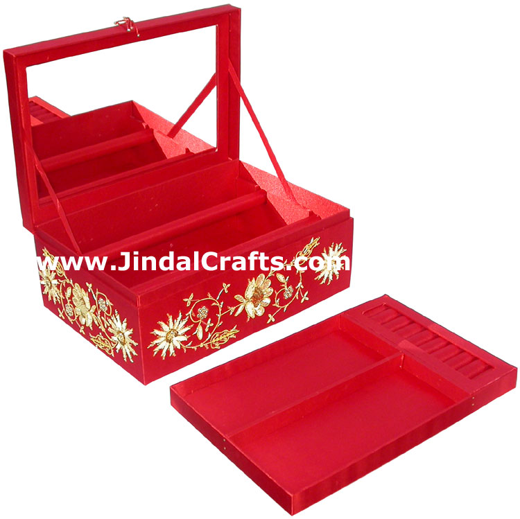 Hand Embroidered Designer Jewelry Box Souvenir Gift Art