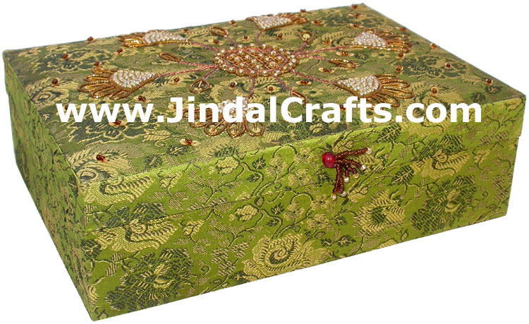 Hand Embroidered Designer Jewelry Box Handicraft India