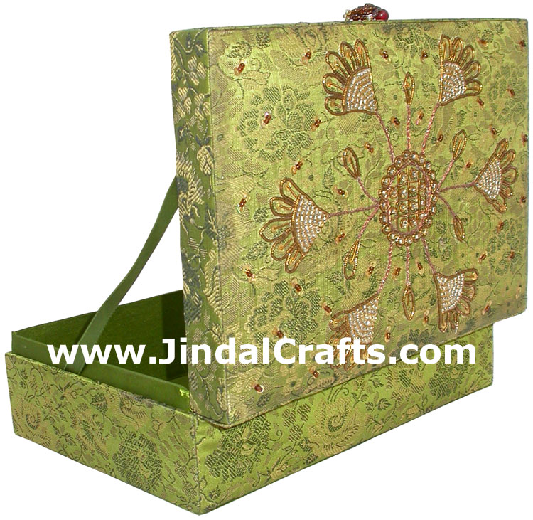 Hand Embroidered Designer Jewelry Box Handicraft India