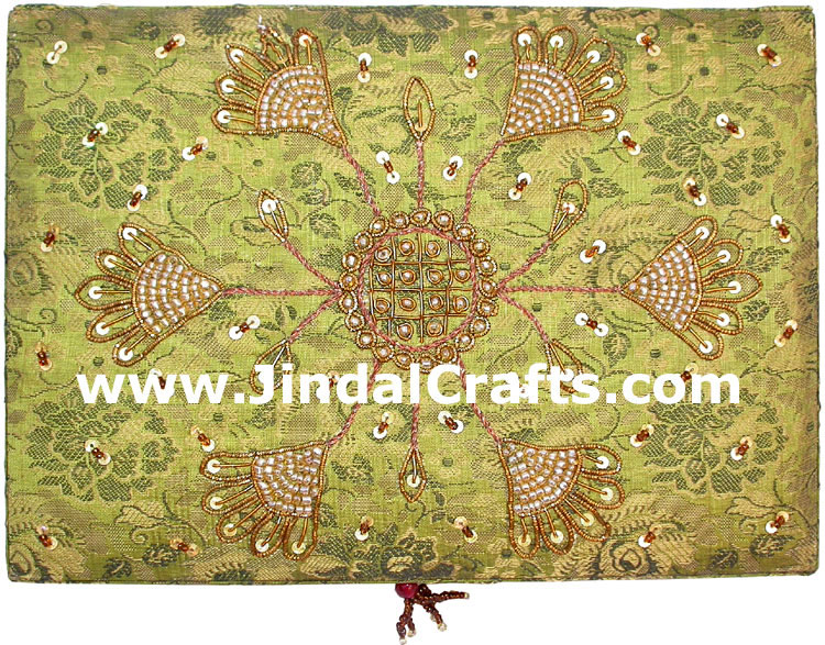Hand Embroidered Designer Jewelry Box Handicraft India