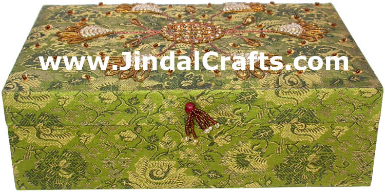 Hand Embroidered Designer Jewelry Box Handicraft India