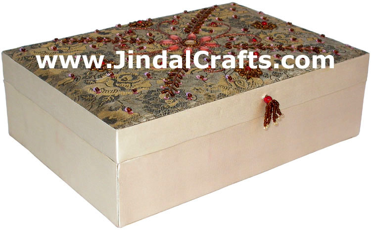 Hand Embroidered Designer Jewelry Box Souvenir Gift Art