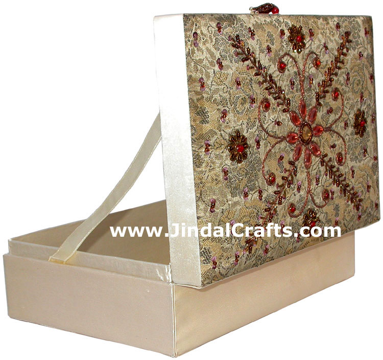 Hand Embroidered Designer Jewelry Box Souvenir Gift Art