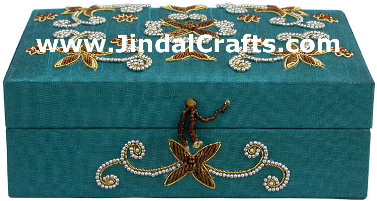Hand Embroidered Designer Jewelry Box Handicraft India