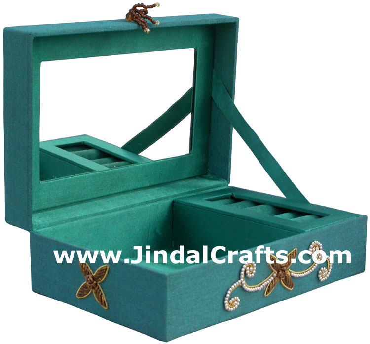 Hand Embroidered Designer Jewelry Box Handicraft India