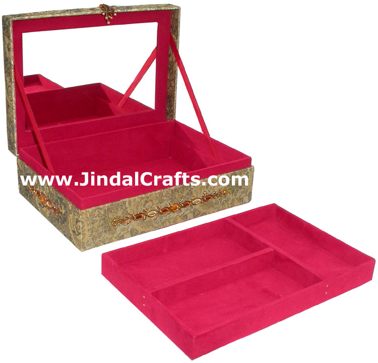 Hand Embroidered Designer Jewelry Box Beaded Zari Indian Art Novica Gaiam Gift