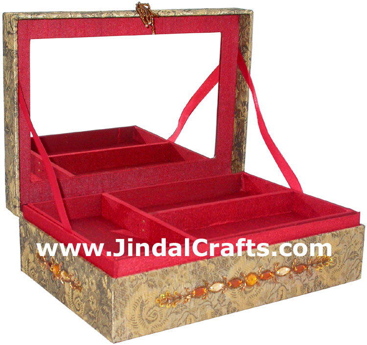 Hand Embroidered Designer Jewelry Box Beaded Zari Indian Art Novica Gaiam Gift