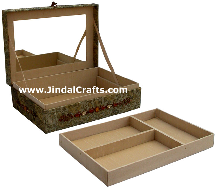Hand Embroidered Designer Jewelry Box Beaded Zari Indian Art Novica Gaiam Gift