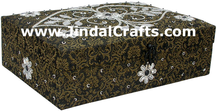 Hand Embroidered Designer Jewelry Box Handicraft India