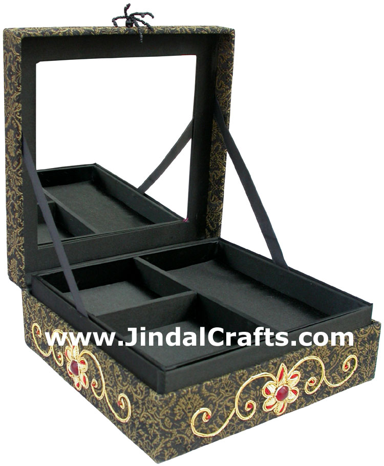 Hand Embroidered Designer Jewelry Box Handicraft India