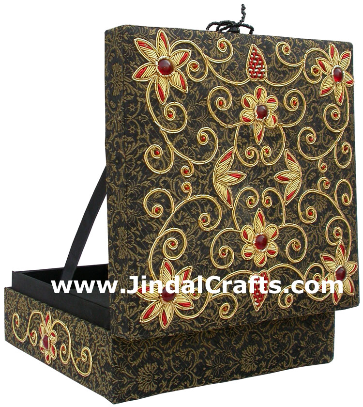Hand Embroidered Designer Jewelry Box Handicraft India