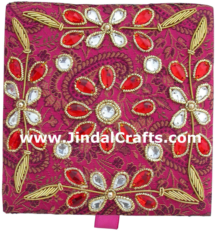 Beaded Box Wedding Gift Hand Embroidered India Crafts