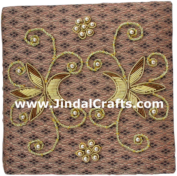 Wedding Invitation Box Jari Hand Embroidered Handicraft
