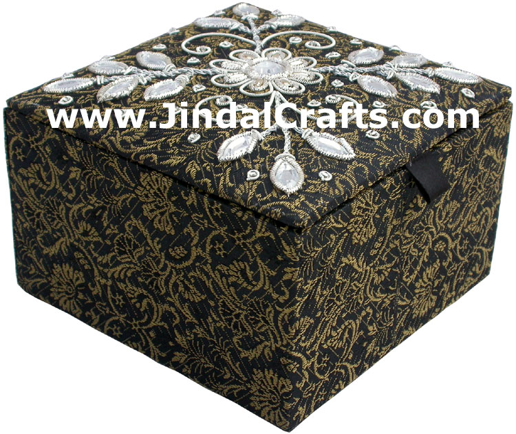 Wedding Invitation Box Jari Hand Embroidered Handicraft