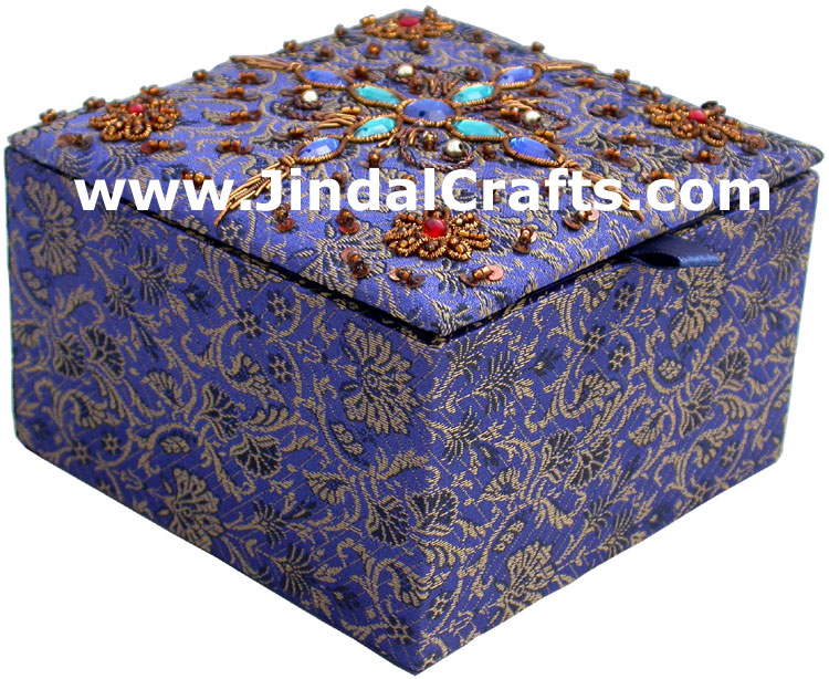Wedding Invitation Box Jari Hand Embroidered Handicraft