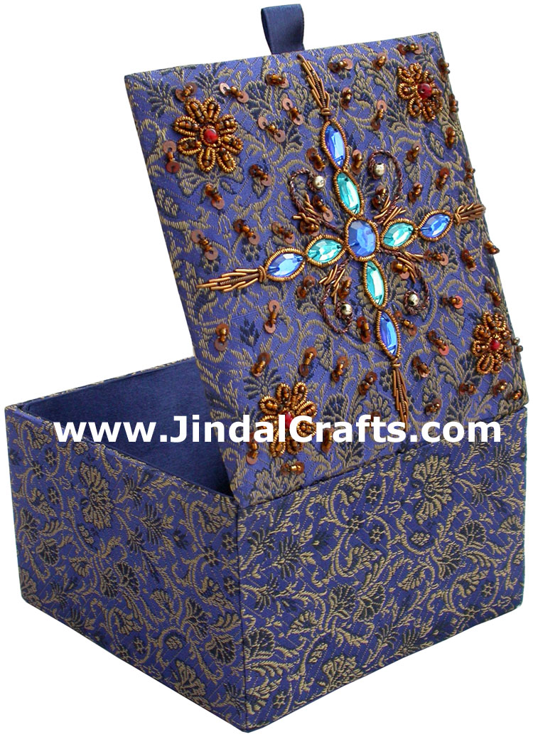 Wedding Invitation Box Jari Hand Embroidered Handicraft