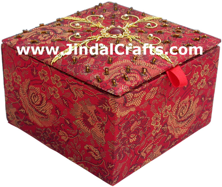 Beaded Jewellary Box Wedding Gift Hand Embroidered Arts