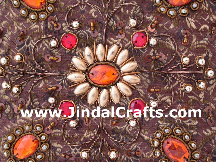 Wedding Invitation Box Jari Hand Embroidered Handicraft